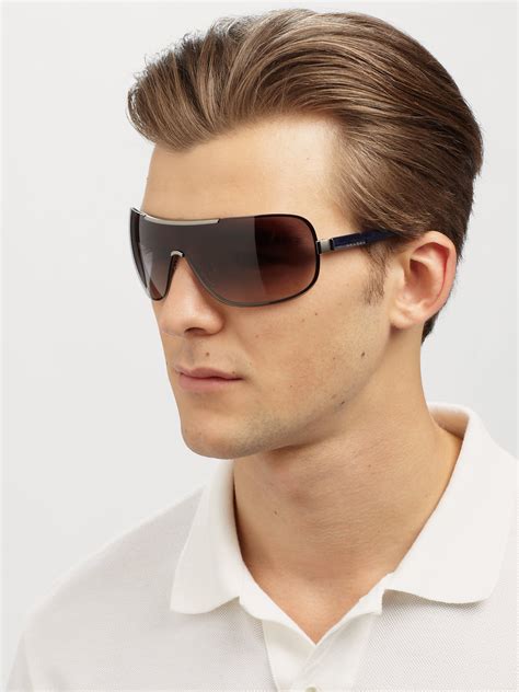 prada men's shield sunglasses|shield prada sunglasses men.